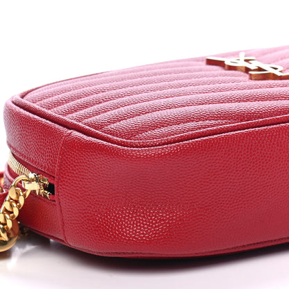 Saint Laurent Grain De Poudre Matelasse Monogram Mini Lou Camera Bag Eros Red 8 of 9