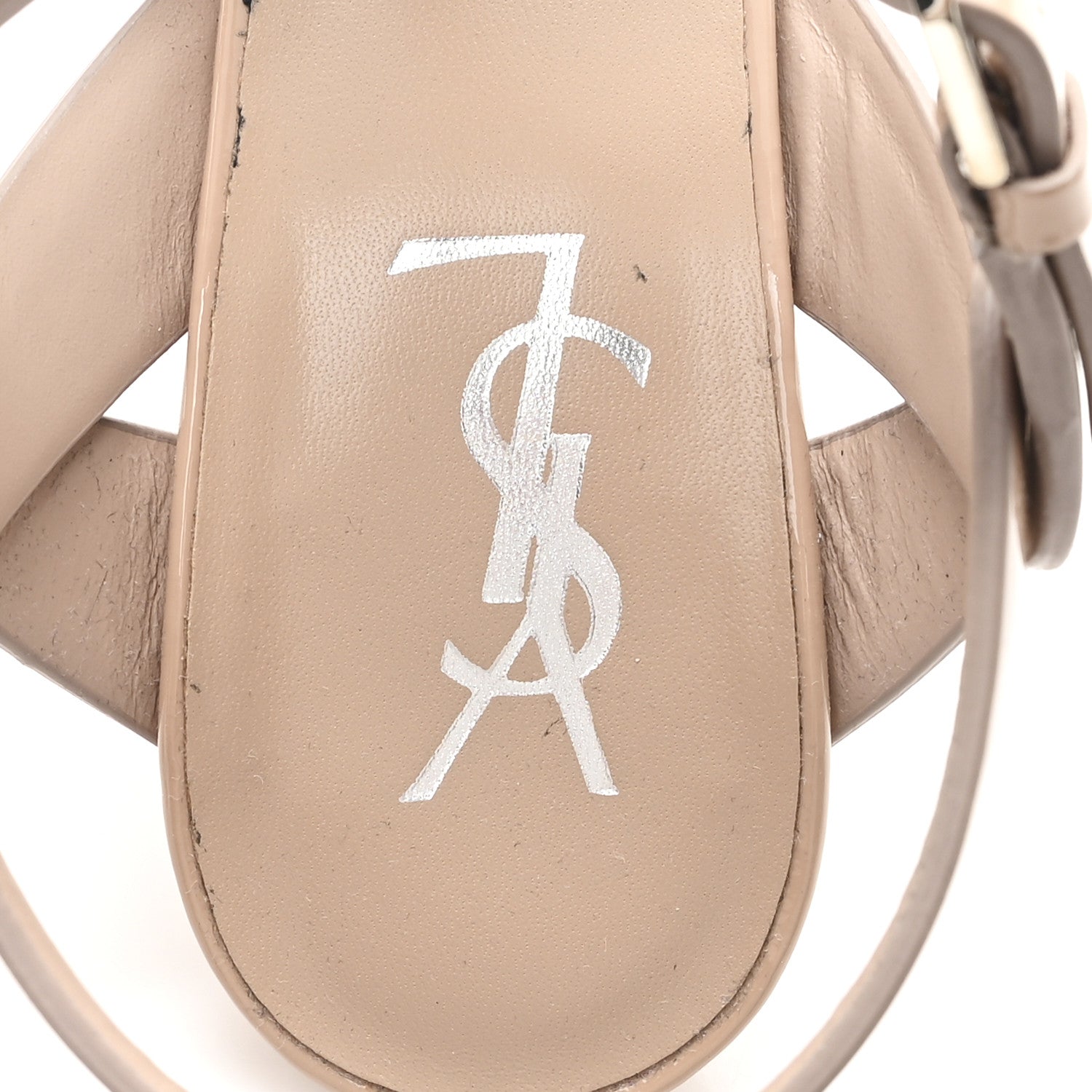 Saint Laurent Patent Tribute 75 Platform Sandals 40 Nude 8 of 10