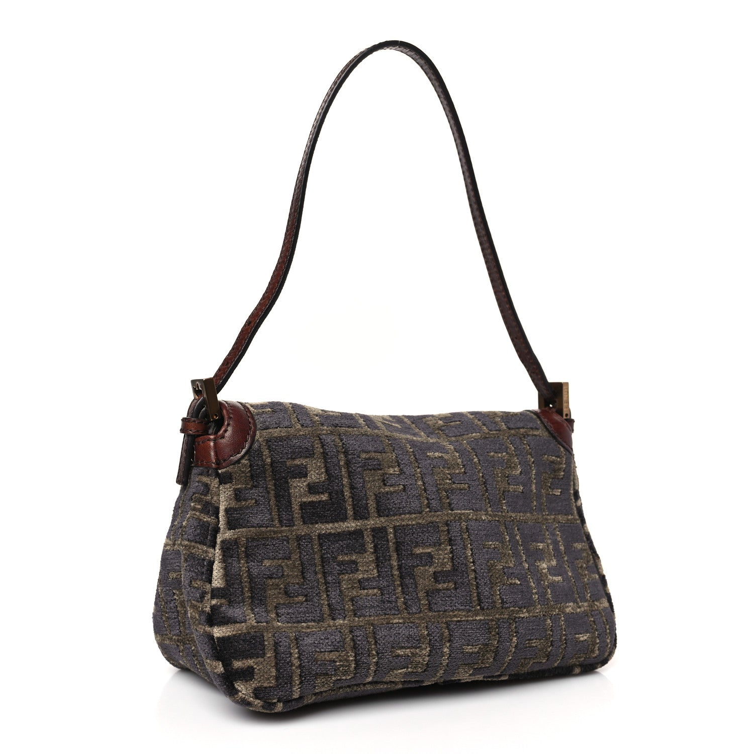 Fendi Velvet Zucca Mini Mama Baguette Brown 3 of 10