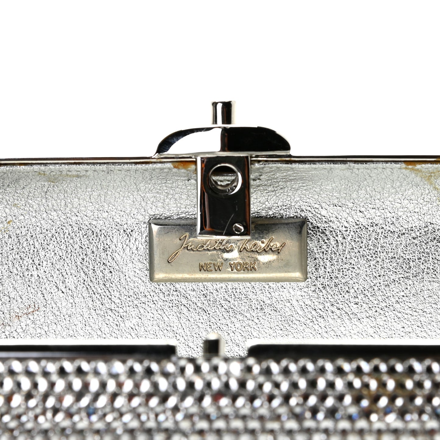 Swarovski Crystal Minaudiere Clutch Silver
