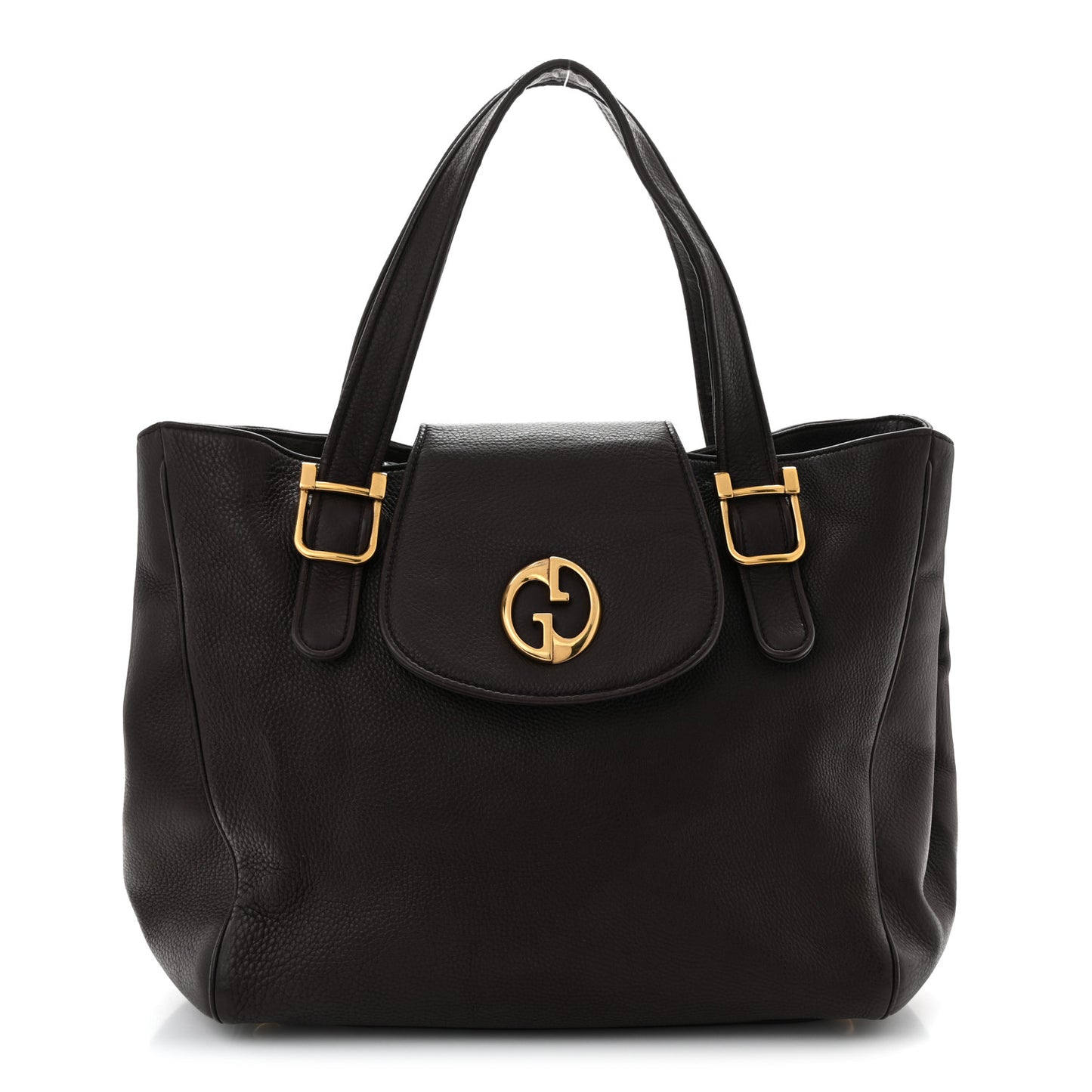 Pebbled Calfskin Medium 1973 Tote Dark Brown