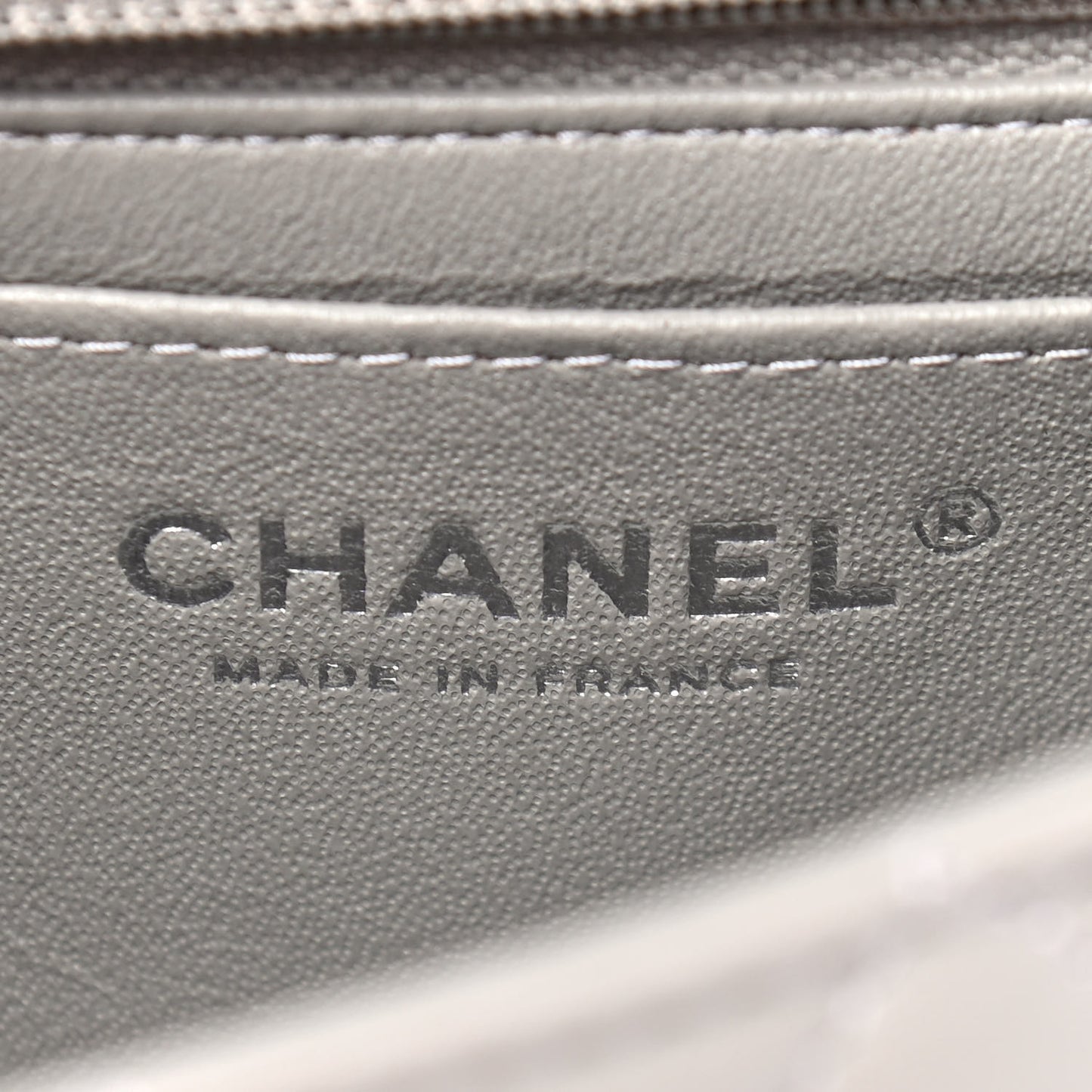 Lambskin Quilted Mini Rectangular Flap Grey