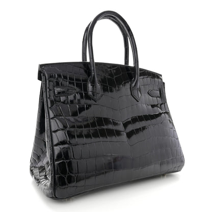 Hermes Shiny Niloticus Crocodile Birkin 30 Black 3 of 11