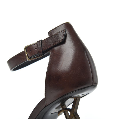 Saint Laurent Calfskin Opyum Sandals 37 Brown 9 of 16