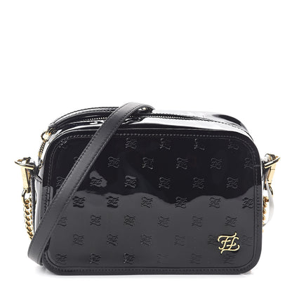 Fendi Vitello Vernice Mou Karligraphy Embossed Camera Case Black 1 of 8