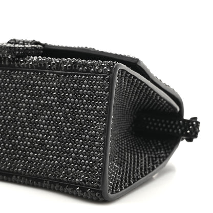 Balenciaga Strass Suede Hourglass Top Handle Bag XS Black Jet 9 of 11