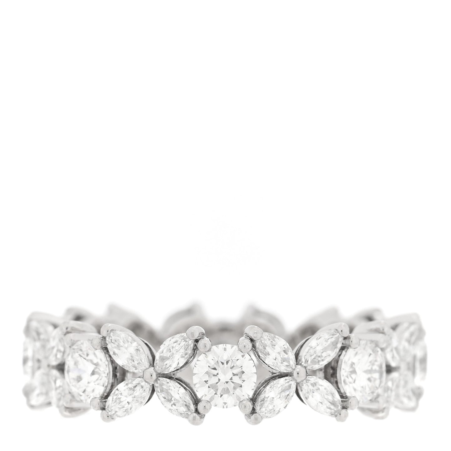 Platinum Diamond Victoria Alternating Band Ring 53 6.25