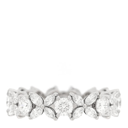 Tiffany Platinum Diamond Victoria Alternating Band Ring 53 6.25 1 of 5