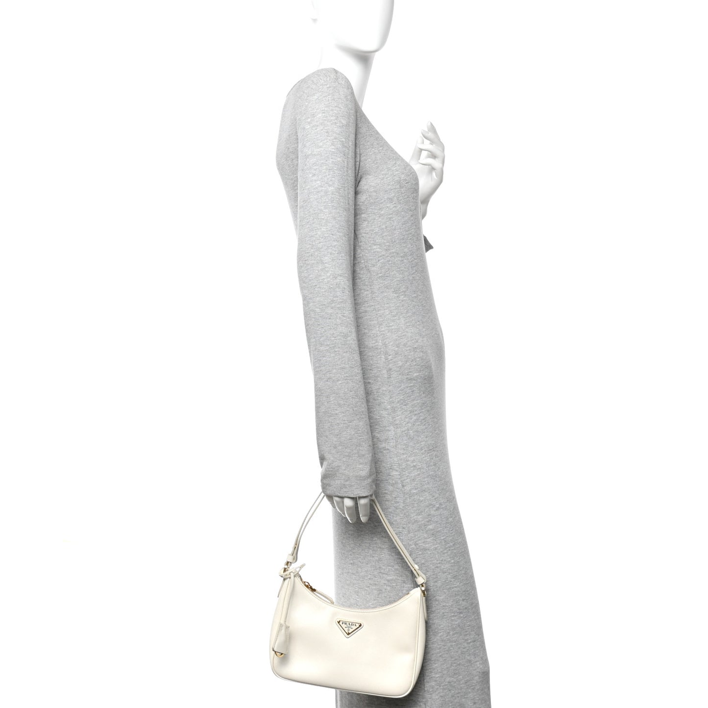 Saffiano Lux Mini Re-Edition Shoulder Bag White