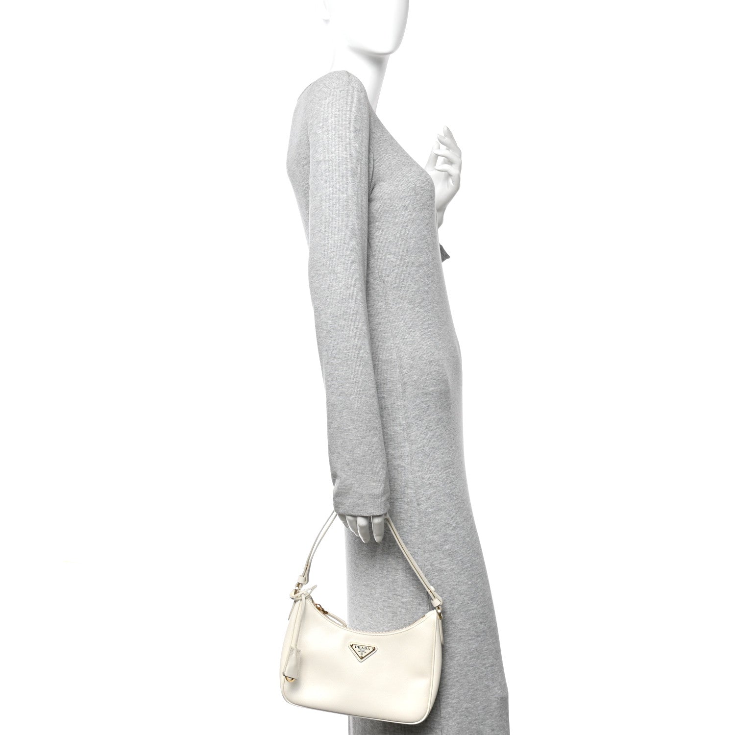 Prada Saffiano Lux Mini Re-Edition Shoulder Bag White 2 of 11