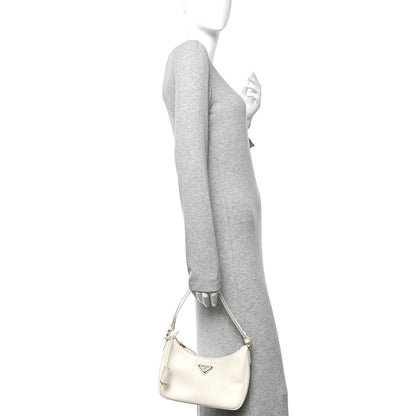 Prada Saffiano Lux Mini Re-Edition Shoulder Bag White 2 of 11