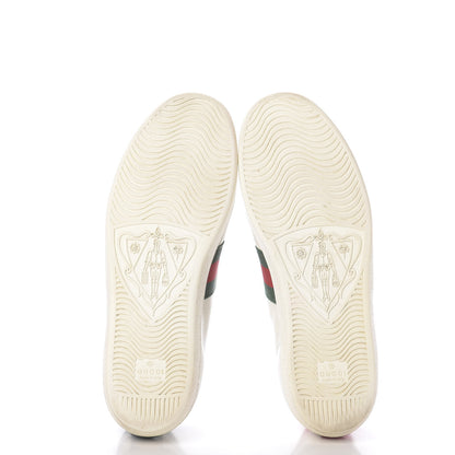 Gucci Calfskin Ayers Web Bee Embroidered Womens Ace Sneakers 40 White 5 of 9