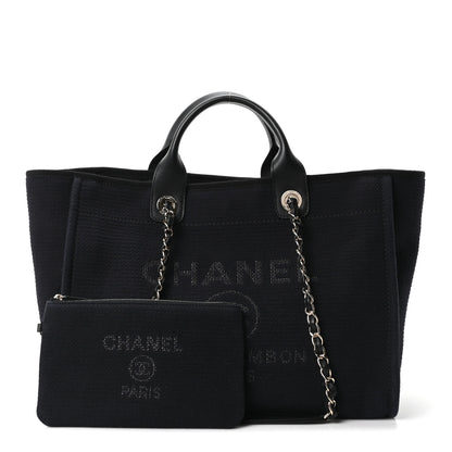 Chanel Mixed Fibers Medium Deauville Tote Black 3 of 11