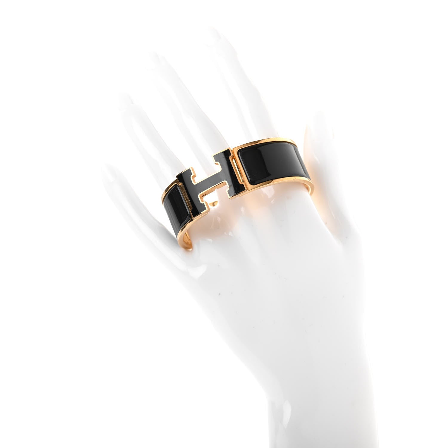 Hermes Enamel Wide Clic Clac H Bracelet PM Black 2 of 6