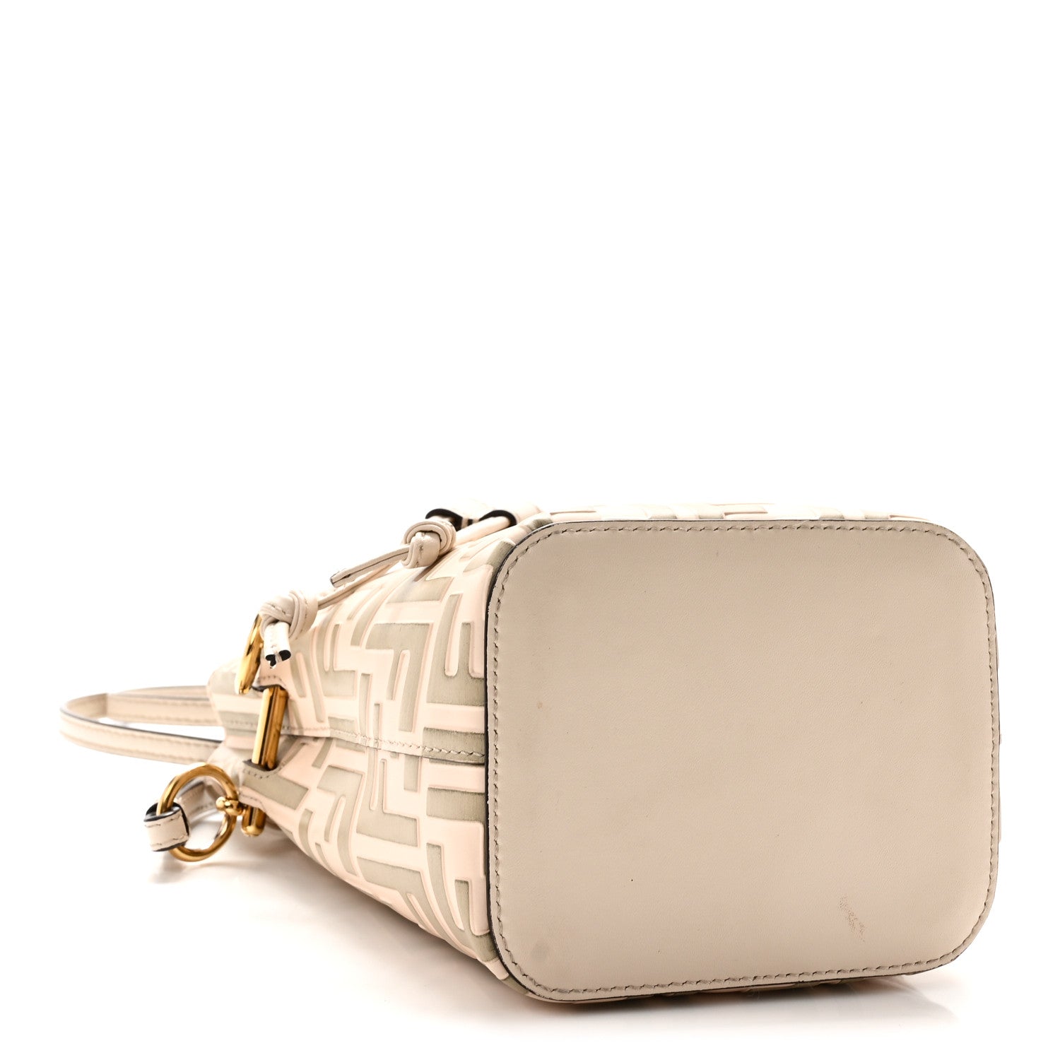 Fendi Vitello Liberty F is Fendi Bi-Color FF 1974 Embossed Mini Mon Tresor Bucket Bag Camelia Mandorlo 4 of 10
