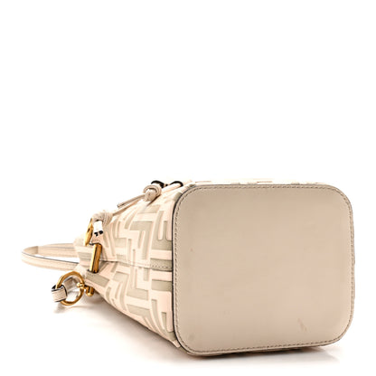 Fendi Vitello Liberty F is Fendi Bi-Color FF 1974 Embossed Mini Mon Tresor Bucket Bag Camelia Mandorlo 4 of 10