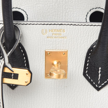 Hermes Chevre Mysore Horseshoe Birkin 25 Gris Perle Black 5 of 11