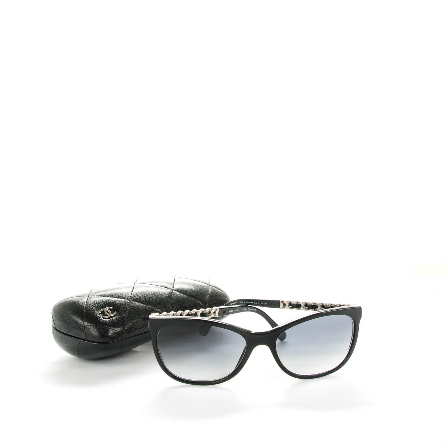 Cat Eye Chain Polarized Sunglasses 5260-Q Black