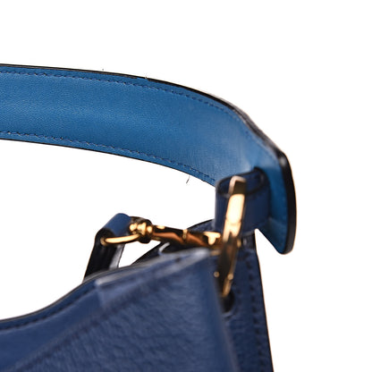 MCM Grained Calfskin Large Milla Hobo Navy Blue 9 of 12