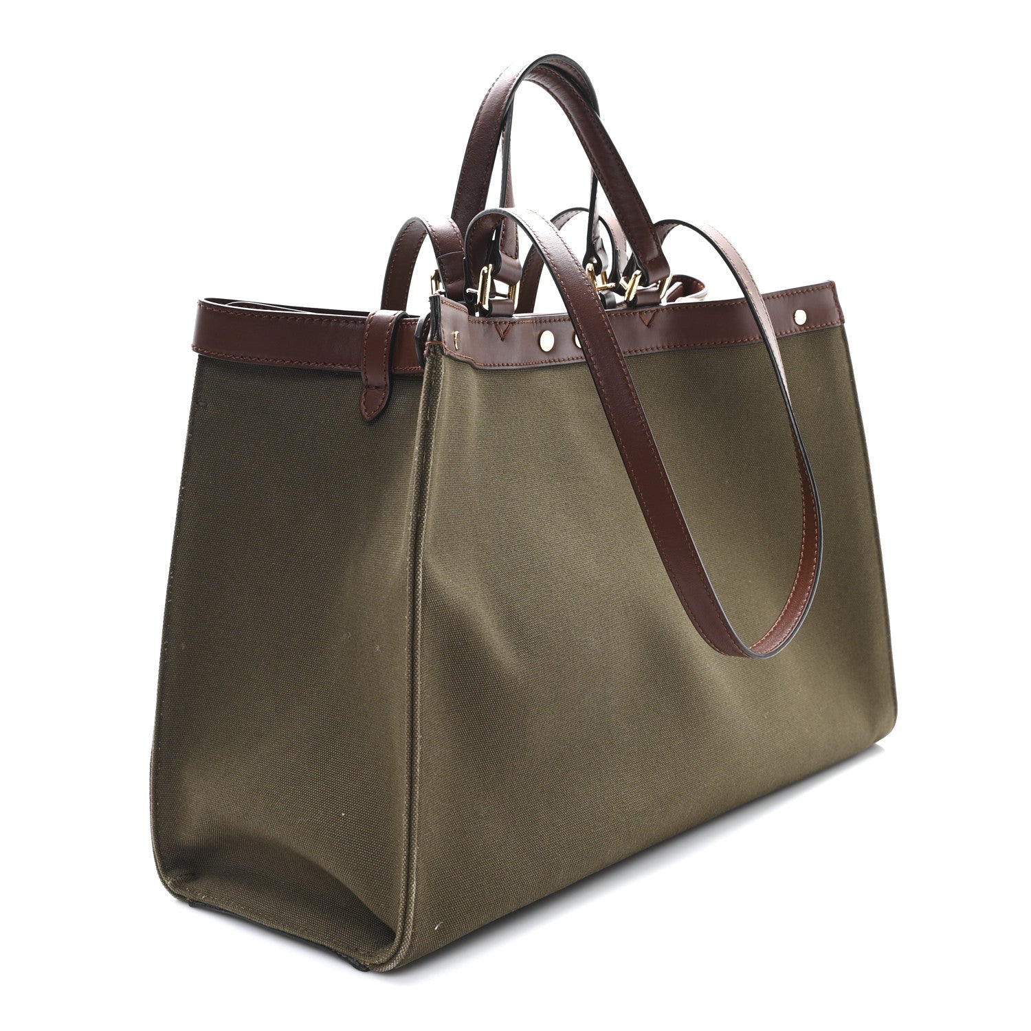 Fendi X SARAH COLEMAN Canvas FF Fish Eye Embroidered Medium Peekaboo X-Tote Amazzonia Ghianda 3 of 11