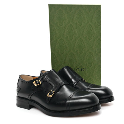 Gucci Calfskin Mens Double Monk Strap Loafers 11.5 Black 11 of 11