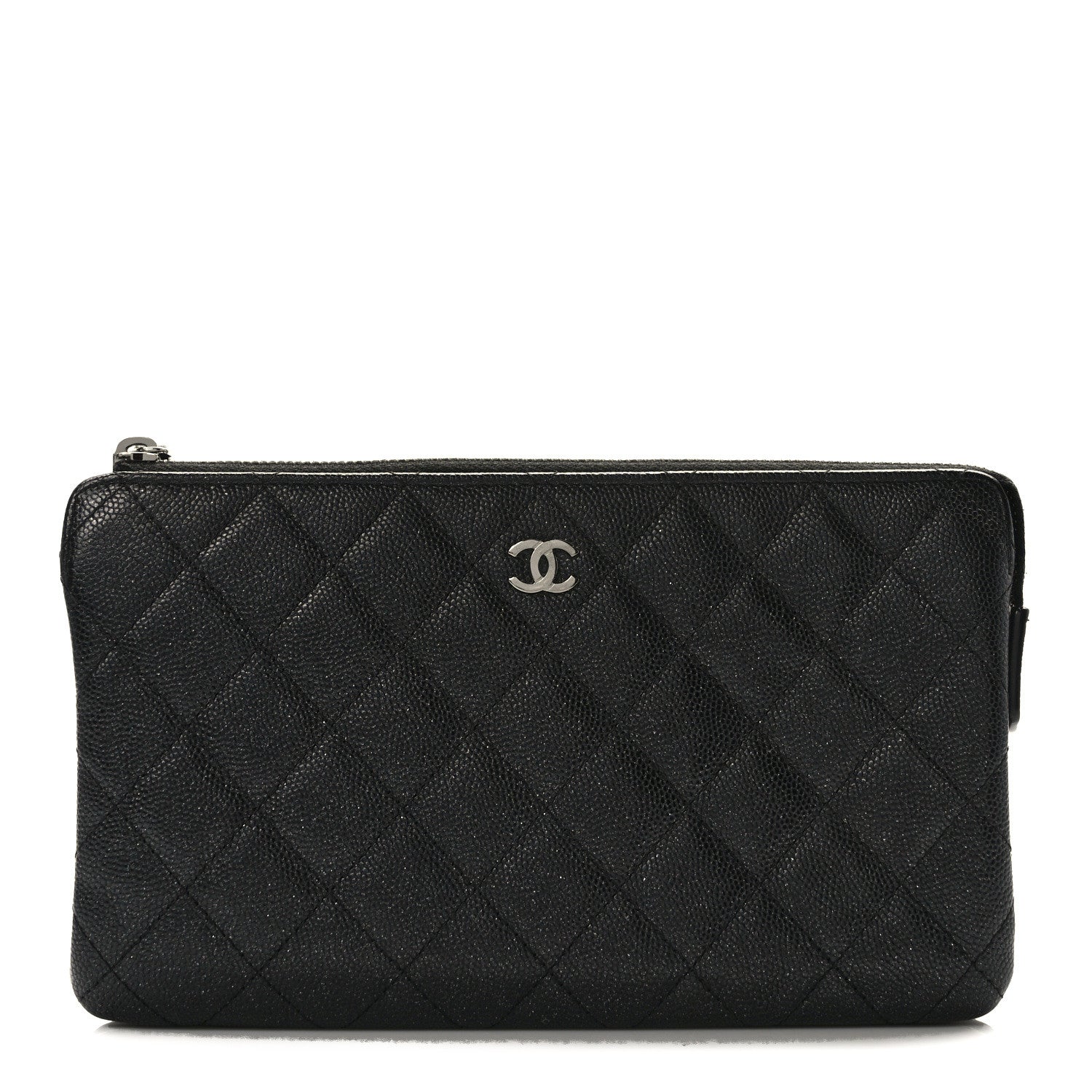 Chanel Iridescent Caviar Quilted Small Zipped Pouch Black 1 of 10
