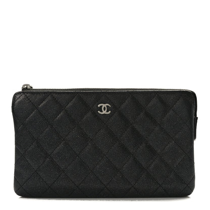 Chanel Iridescent Caviar Quilted Small Zipped Pouch Black 1 of 10
