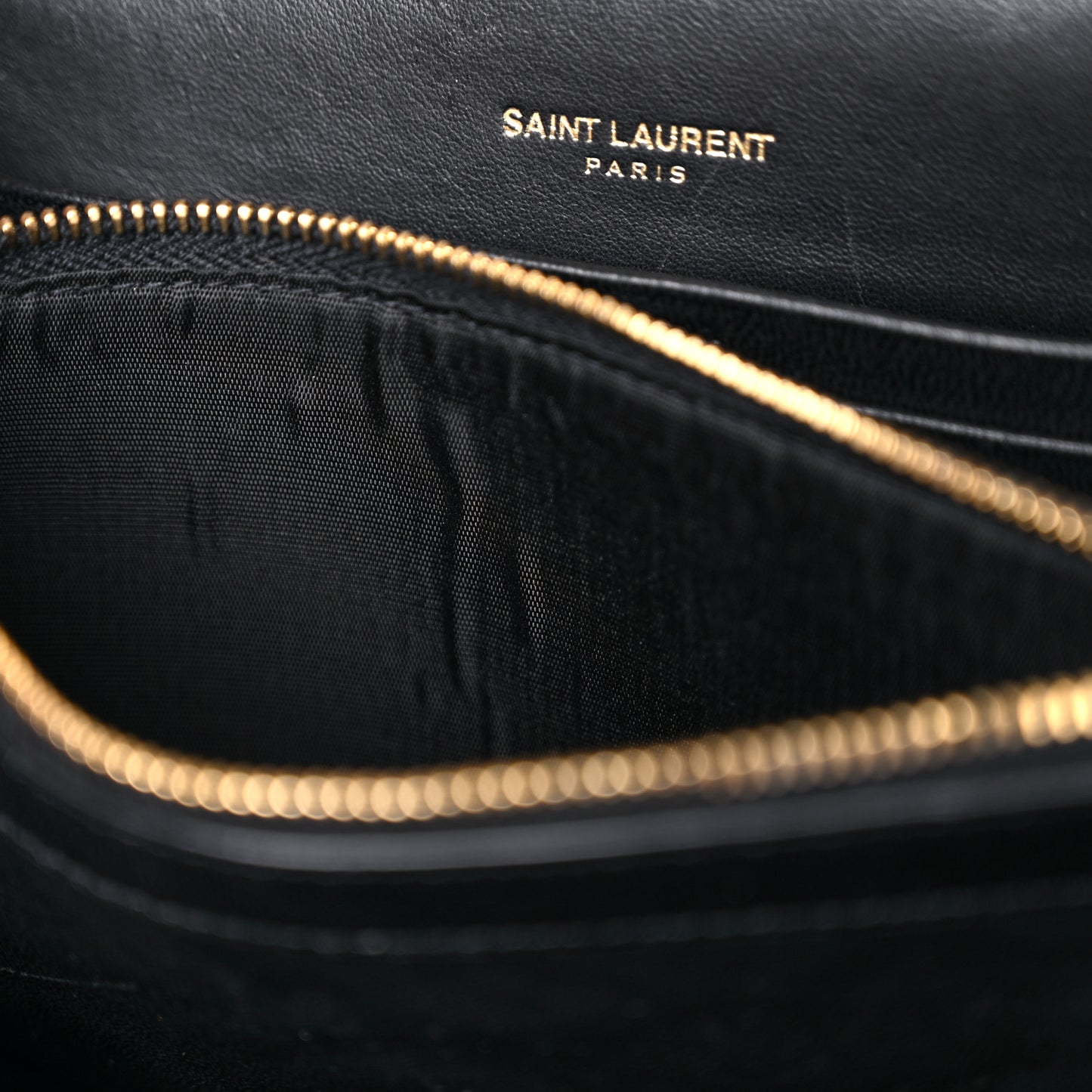 Lambskin Matelasse Monogram Vicky Chain Wallet Black