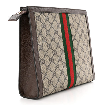 Gucci GG Supreme Monogram Web Ophidia Pouch Brown 3 of 7