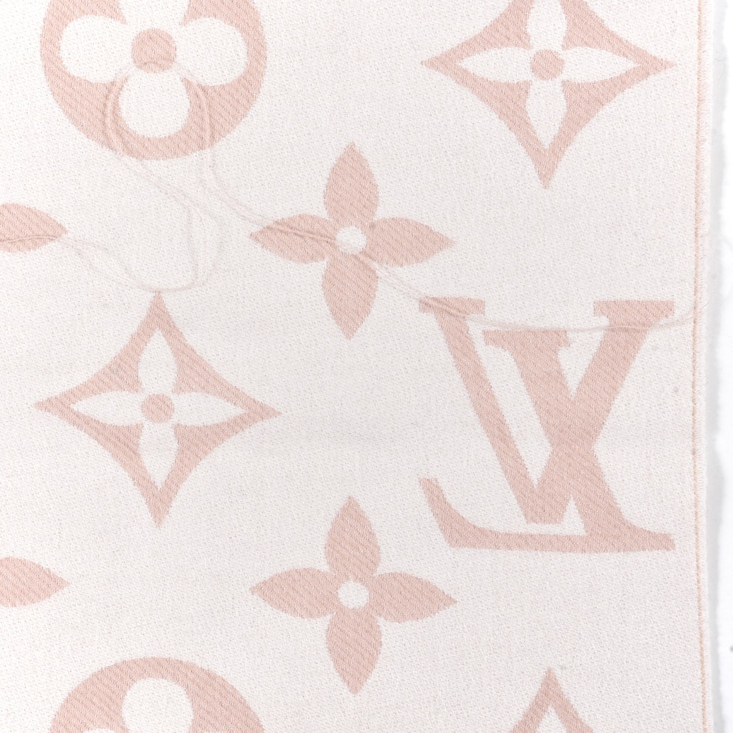 Wool Cashmere Monogram Daily LV Scarf Pink White