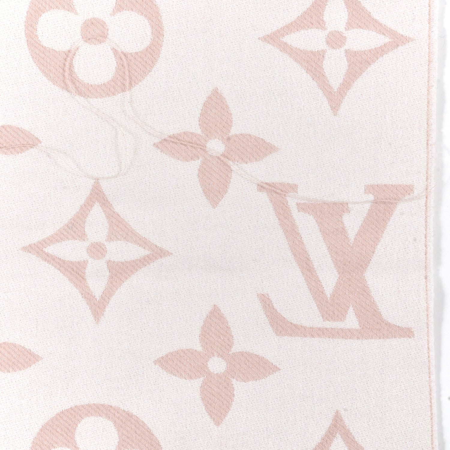 Louis Vuitton Wool Cashmere Monogram Daily LV Scarf Pink White 4 of 5