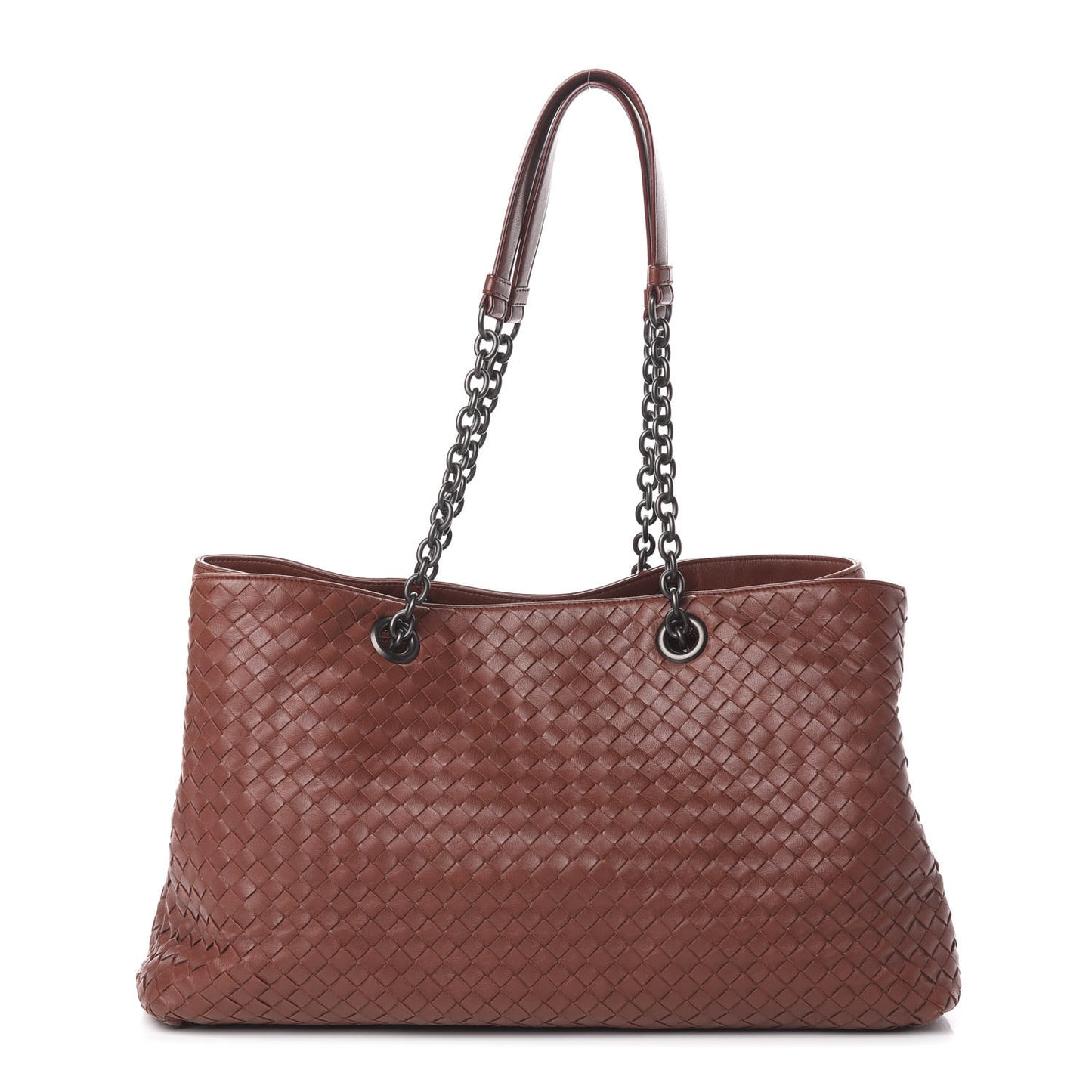 Nappa Intrecciato Large Classic Chain Strap Tote Canyon