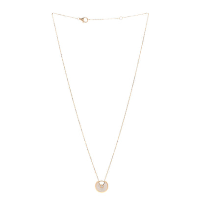 Cartier 18K Yellow Gold Diamond Mother of Pearl XS Amulette de Cartier Pendant Necklace 3 of 6