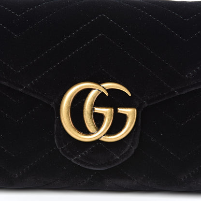 Gucci Velvet Matelasse GG Marmont Chain Wallet Black 11 of 11