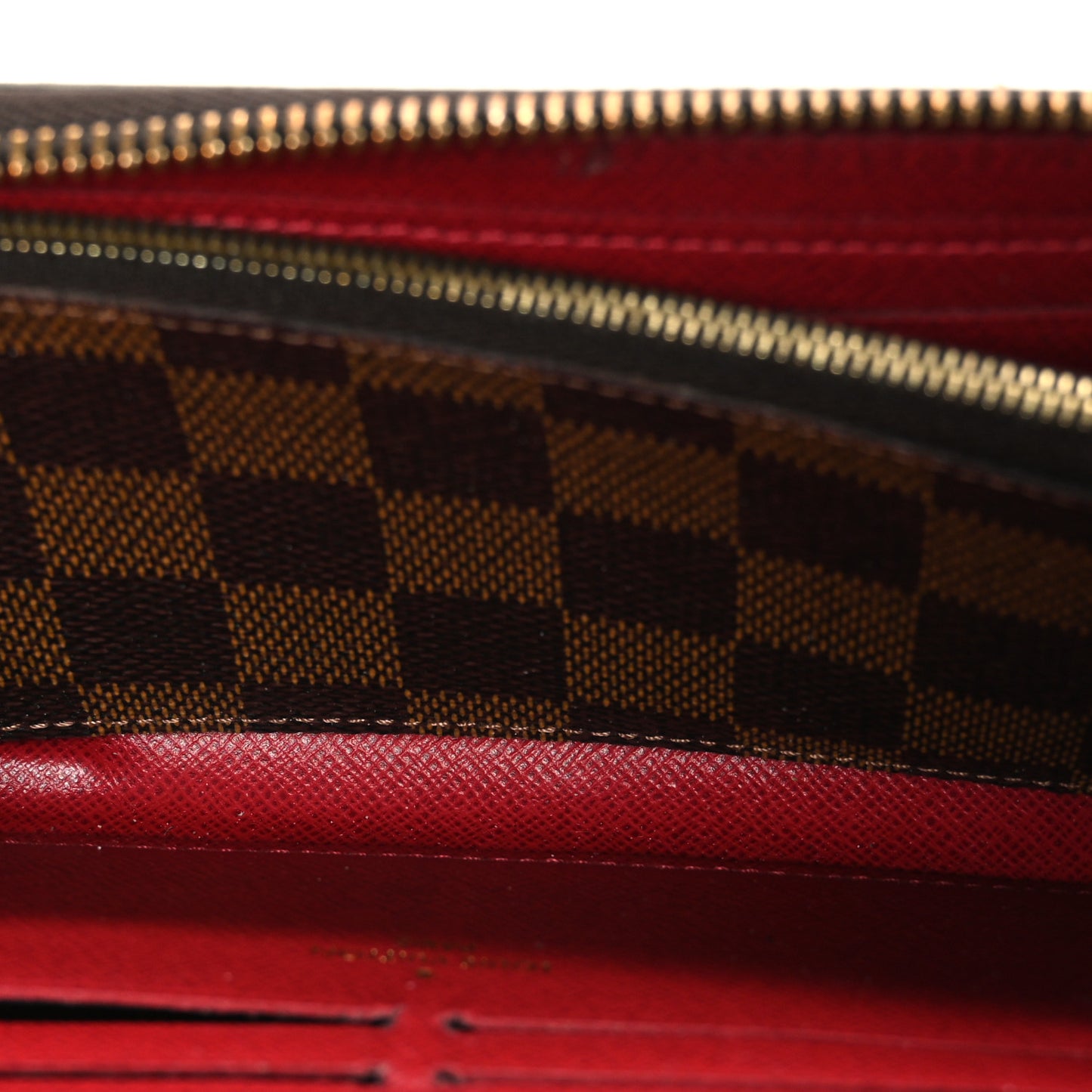Damier Ebene Clemence Wallet Cherry