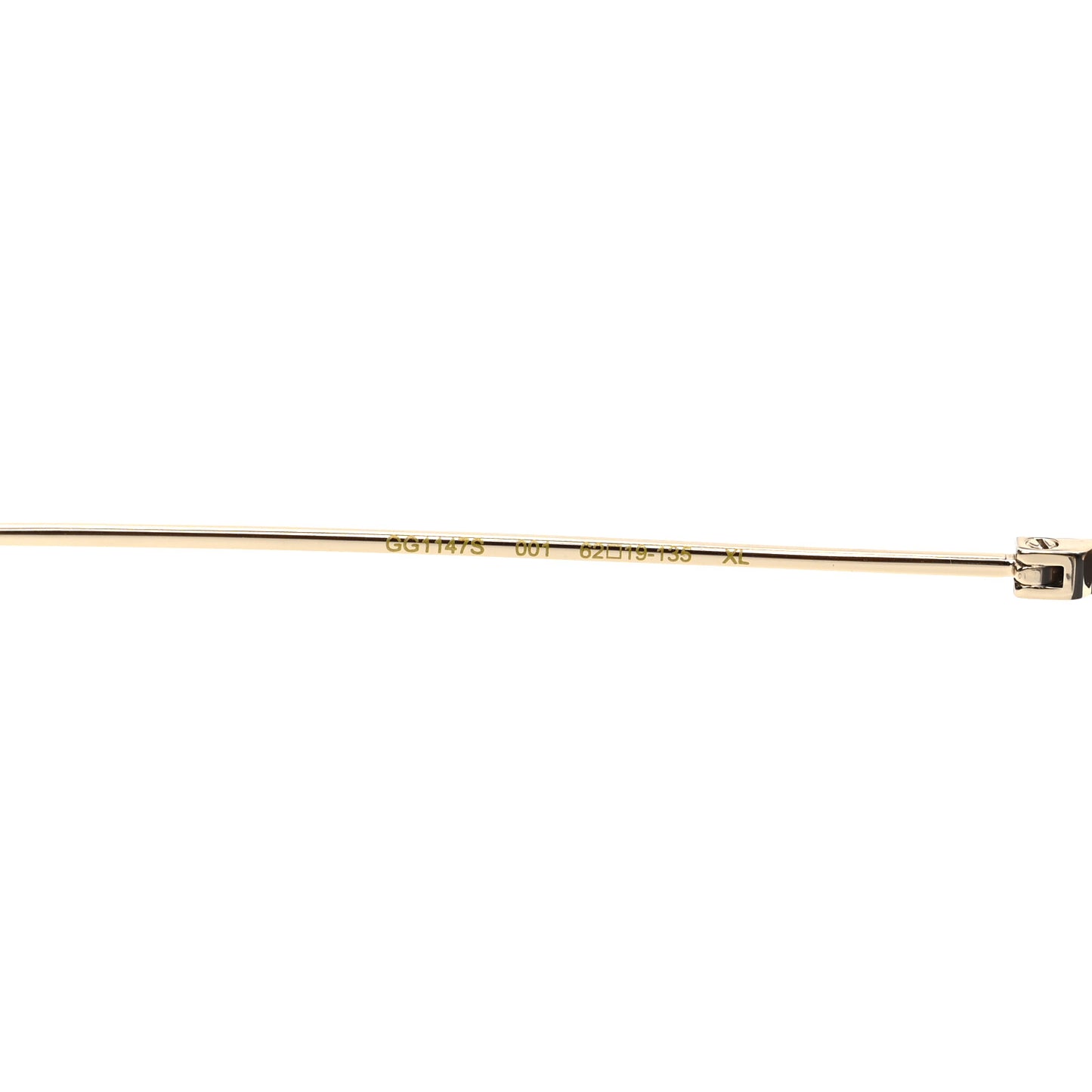 Metal Rimless Square Sunglasses GG1147S Black Gold