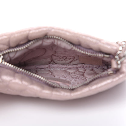 Chanel Metallic Goatskin Camellia Embossed Clutch Bag Pink 5 of 8