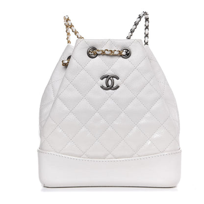 Chanel Patent Goatskin Quilted Small Gabrielle Backpack White 1 of 9