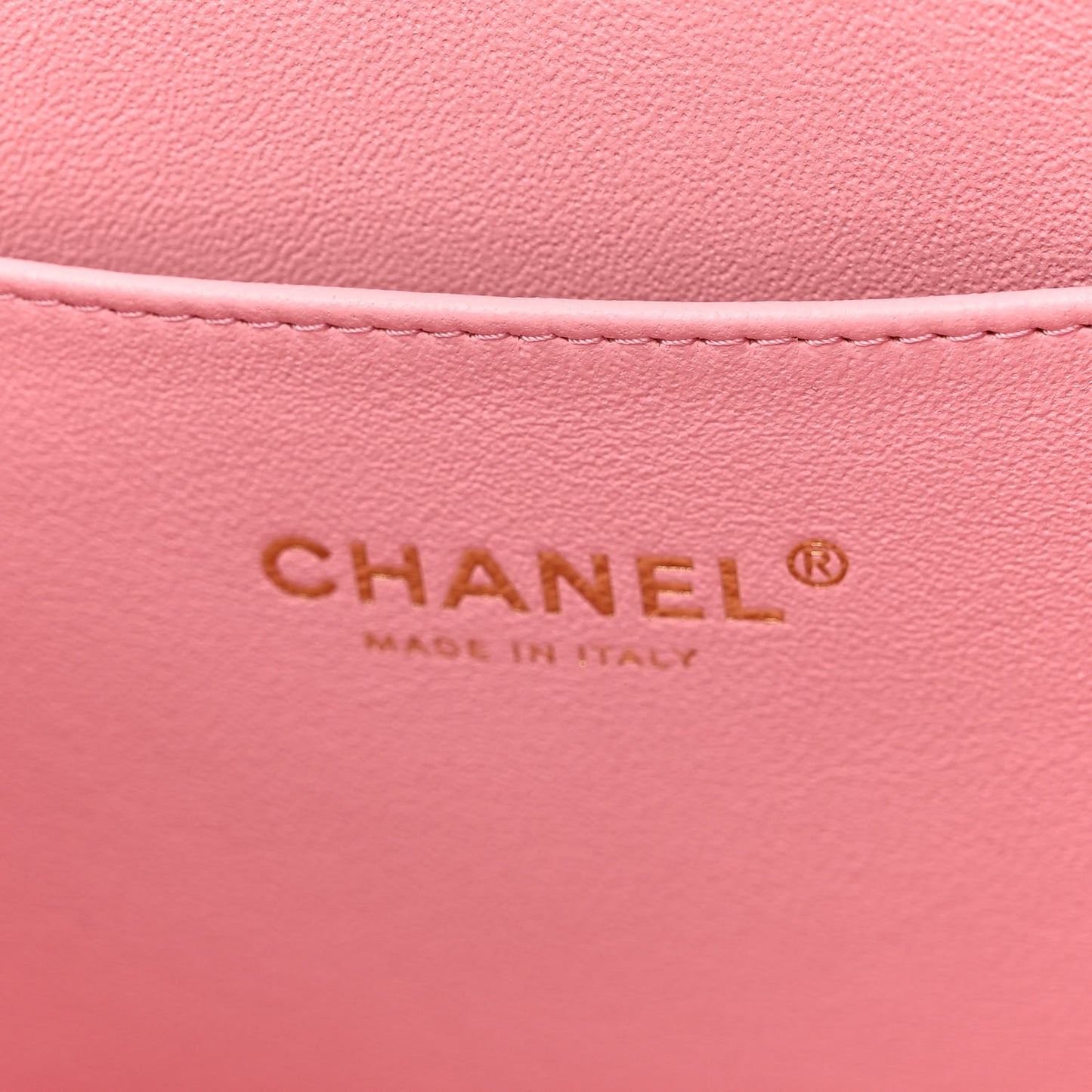 Lambskin Quilted Small Top Handle Vanity Case With Chain Pink