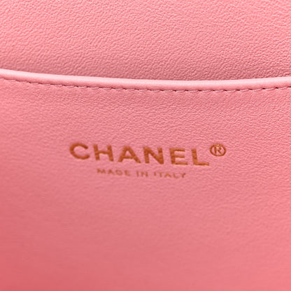 Chanel Lambskin Quilted Small Top Handle Vanity Case With Chain Pink 6 of 11