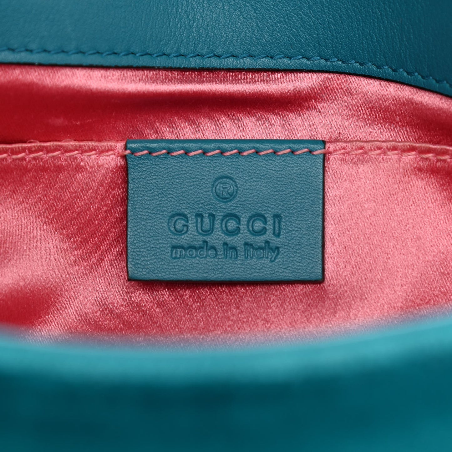 Velvet Matelasse Mini GG Marmont Shoulder Bag Pavone Cyan