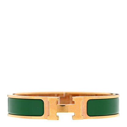 Hermes Enamel Narrow Clic Clac H Bracelet Vert Sapin 1 of 5