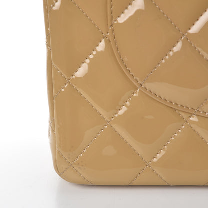 Chanel Patent Quilted Jumbo Double Flap Beige 10 of 10