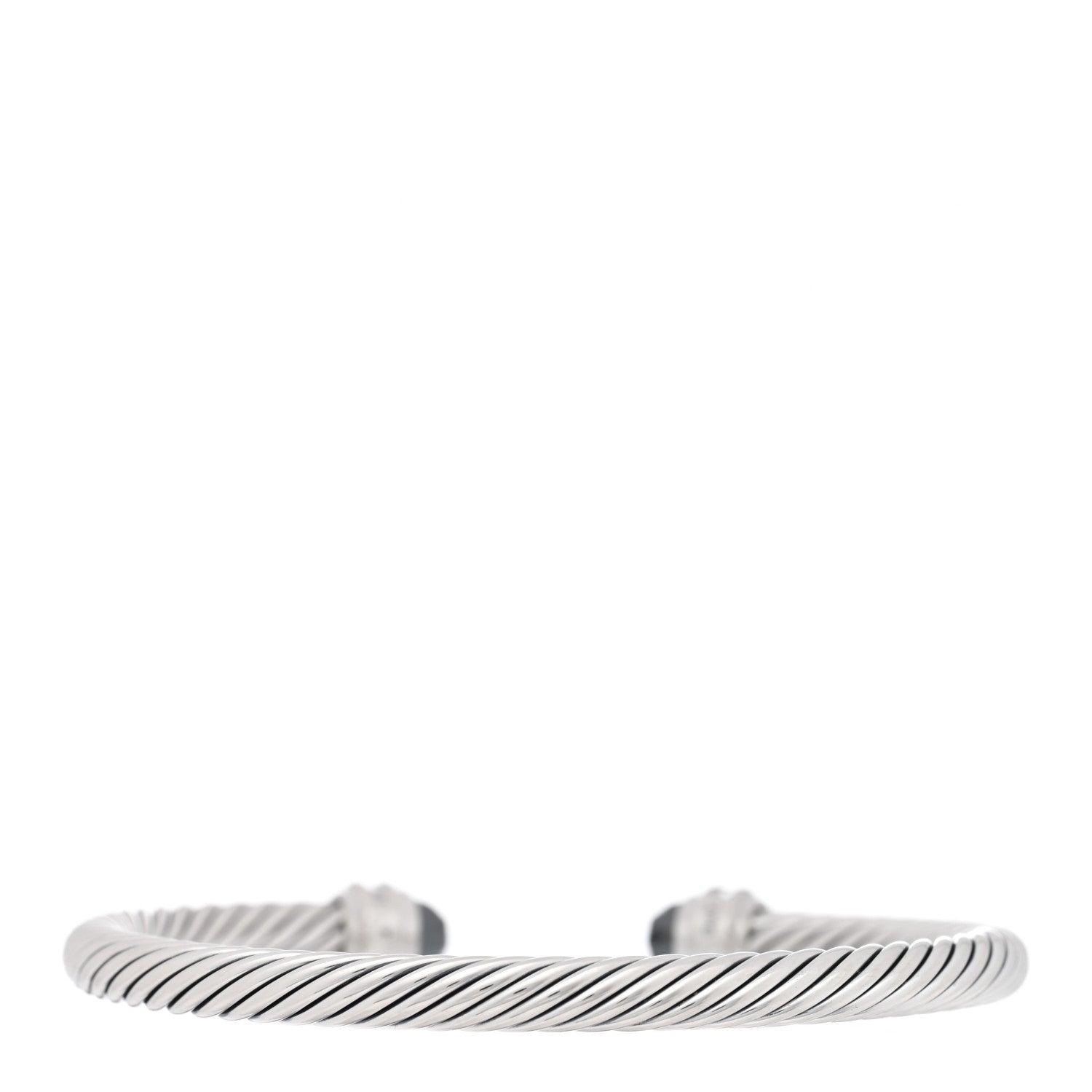 David Yurman Sterling Silver Diamond Hematite 5mm Cable Classics Princess Bracelet 2 of 3