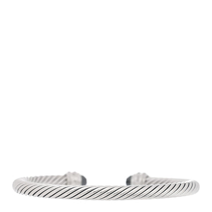 David Yurman Sterling Silver Diamond Hematite 5mm Cable Classics Princess Bracelet 2 of 3