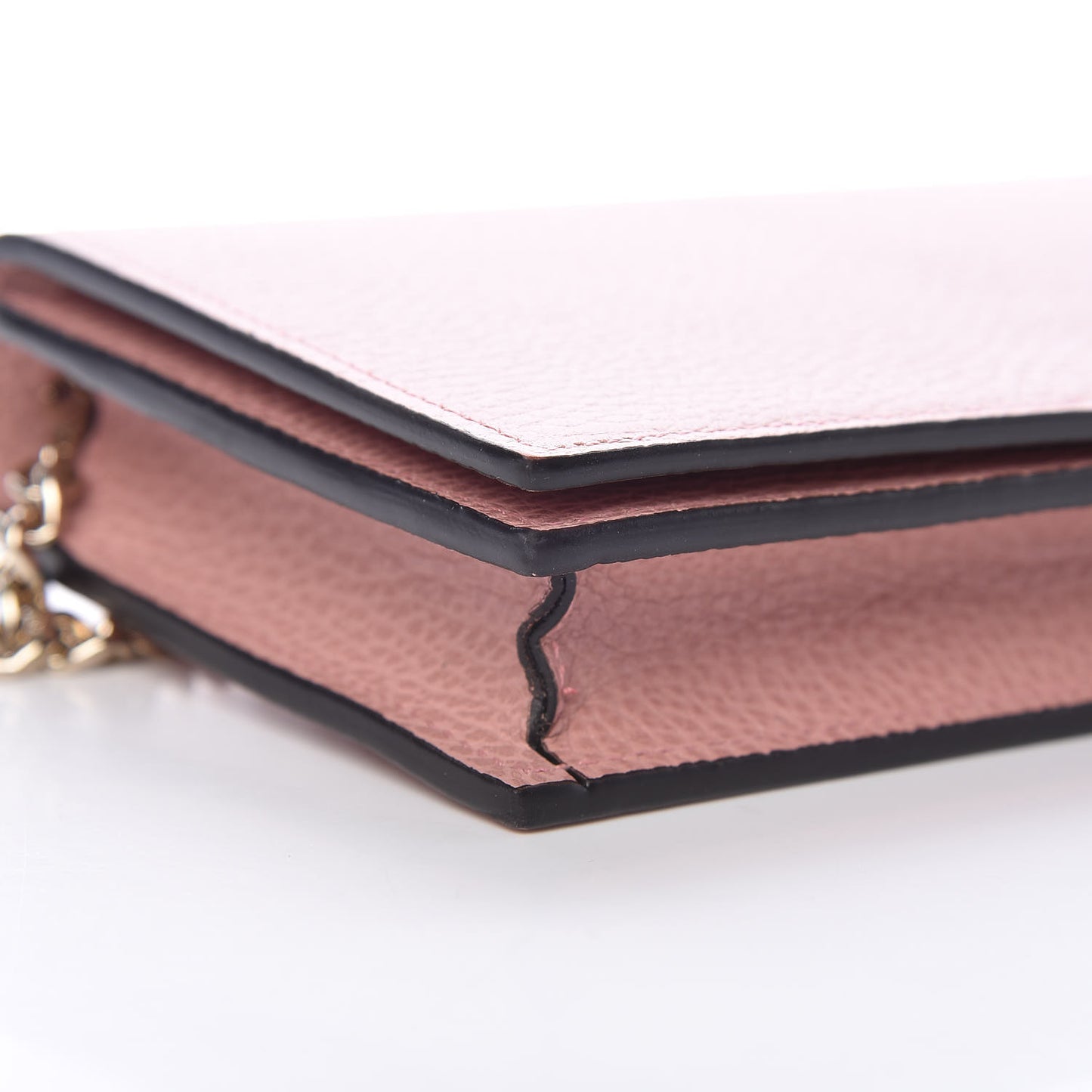 Dollar Calfskin Medium Betty Chain Wallet Soft Pink