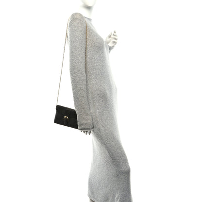 Delvaux Iridescent Lizard Calfskin Brillant Wallet On Chain Ebene Kaki 2 of 9