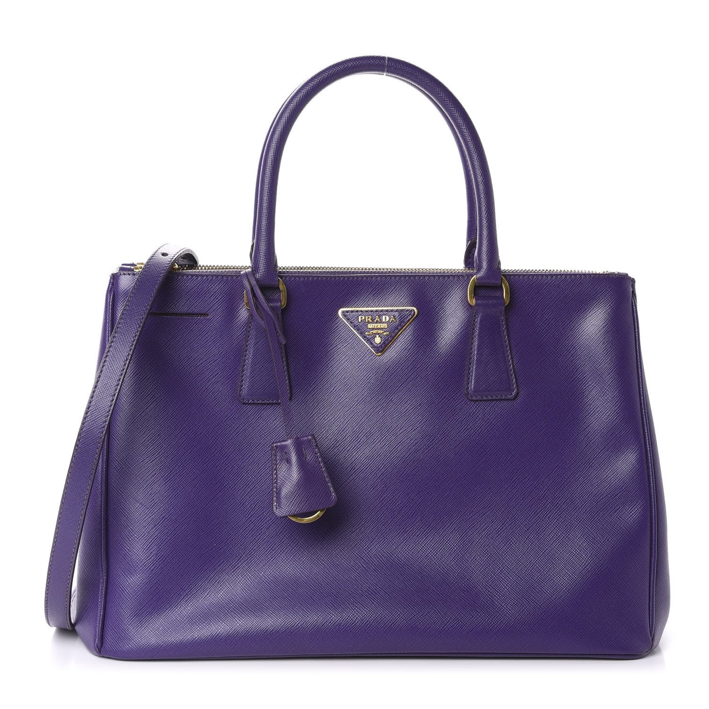 Saffiano Medium Galleria Double Zip Tote Viola