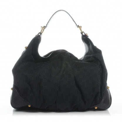 Gucci Monogram Large Jockey Hobo Black 1 of 9