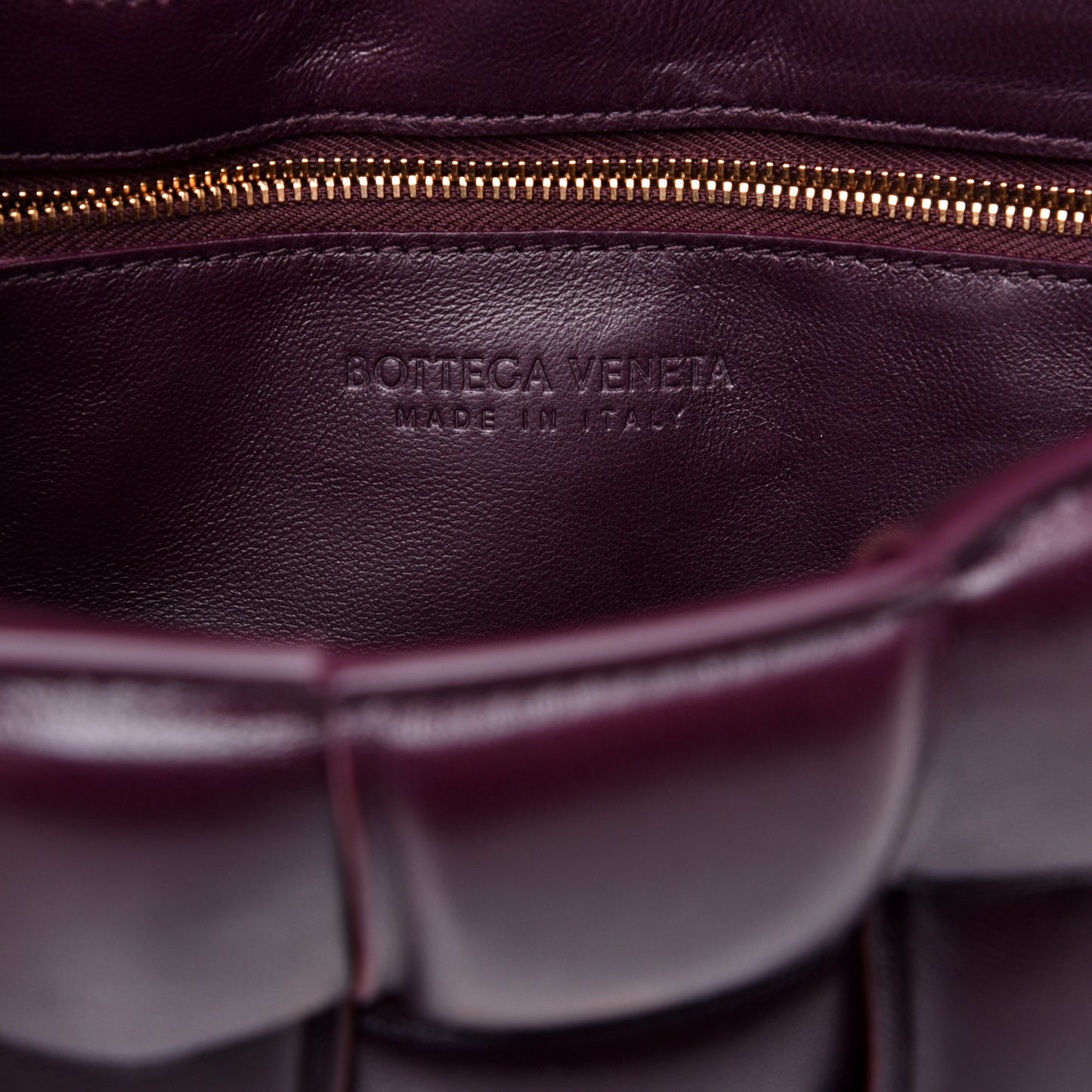Nappa Maxi Intreccio Padded Cassette Crossbody Bag Grape